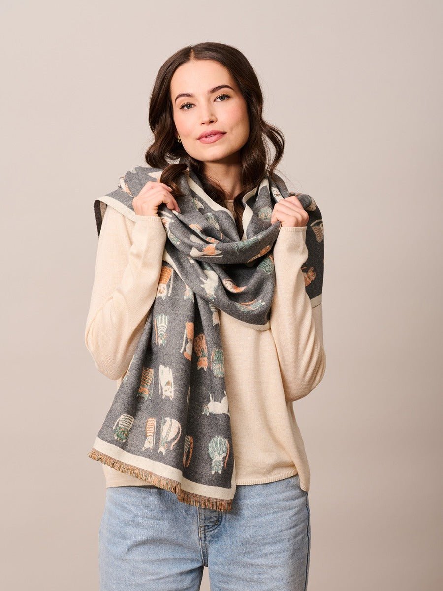 Buy Grey Alley Catz Scarf by Tiger Tree - at Hamish & Grace