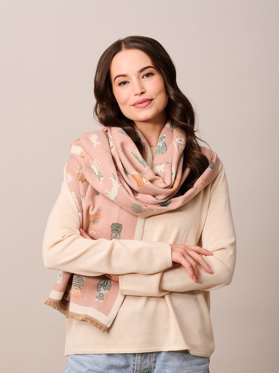 Buy Grey Alley Catz Scarf Pink by Tiger Tree - at Hamish & Grace