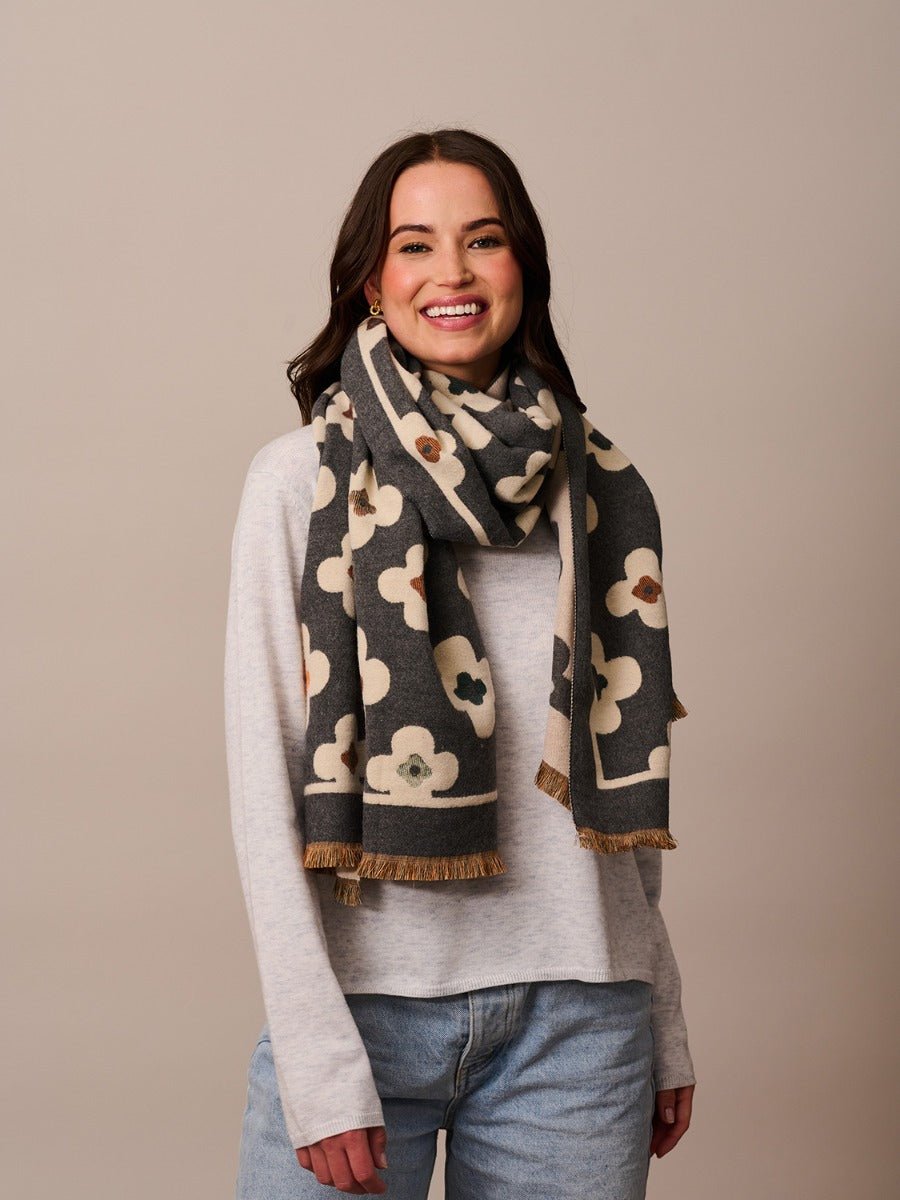 Buy Grey Flower Scarf by Tiger Tree - at Hamish & Grace