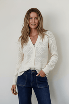 Buy Gypsy and Loop - Cotton Crochet Vintage Button Cardi - Ivory by Gypsy and Loop - at Hamish + Grace