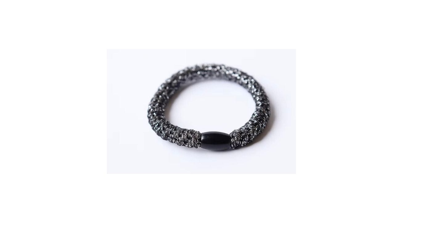Buy H + G - Premium Braided Hair Tie - Black Mirror by Hamish + Grace - at Hamish + Grace