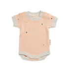 Buy Halcyon Nights - Cosy Peach Organic Short Sleeve Bodysuit by Halcyon Nights - at Hamish & Grace