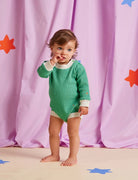 Buy Halcyon Nights - Forest Green Organic Long Sleeve Bodysuit by Halcyon Nights - at Hamish & Grace