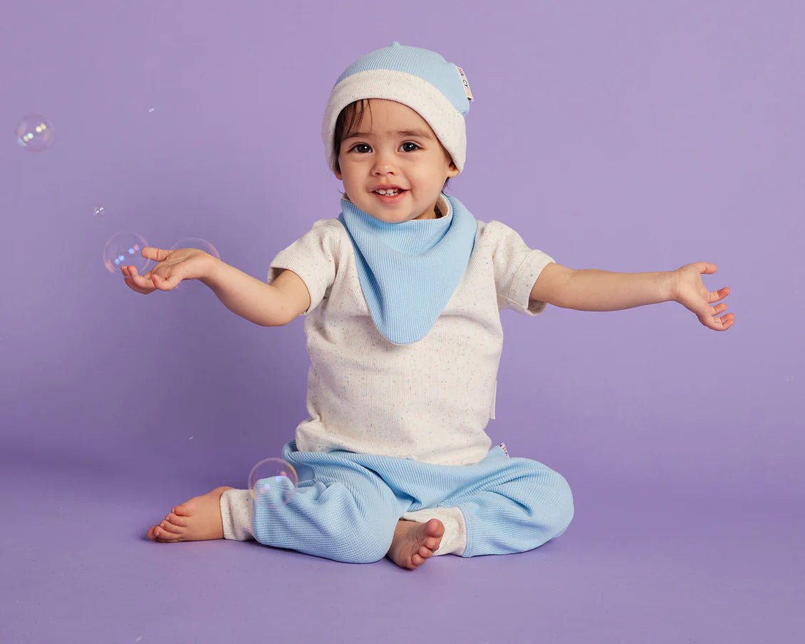 Buy Halcyon Nights - Hush Blue Organic Bib by Halcyon Nights - at Hamish & Grace