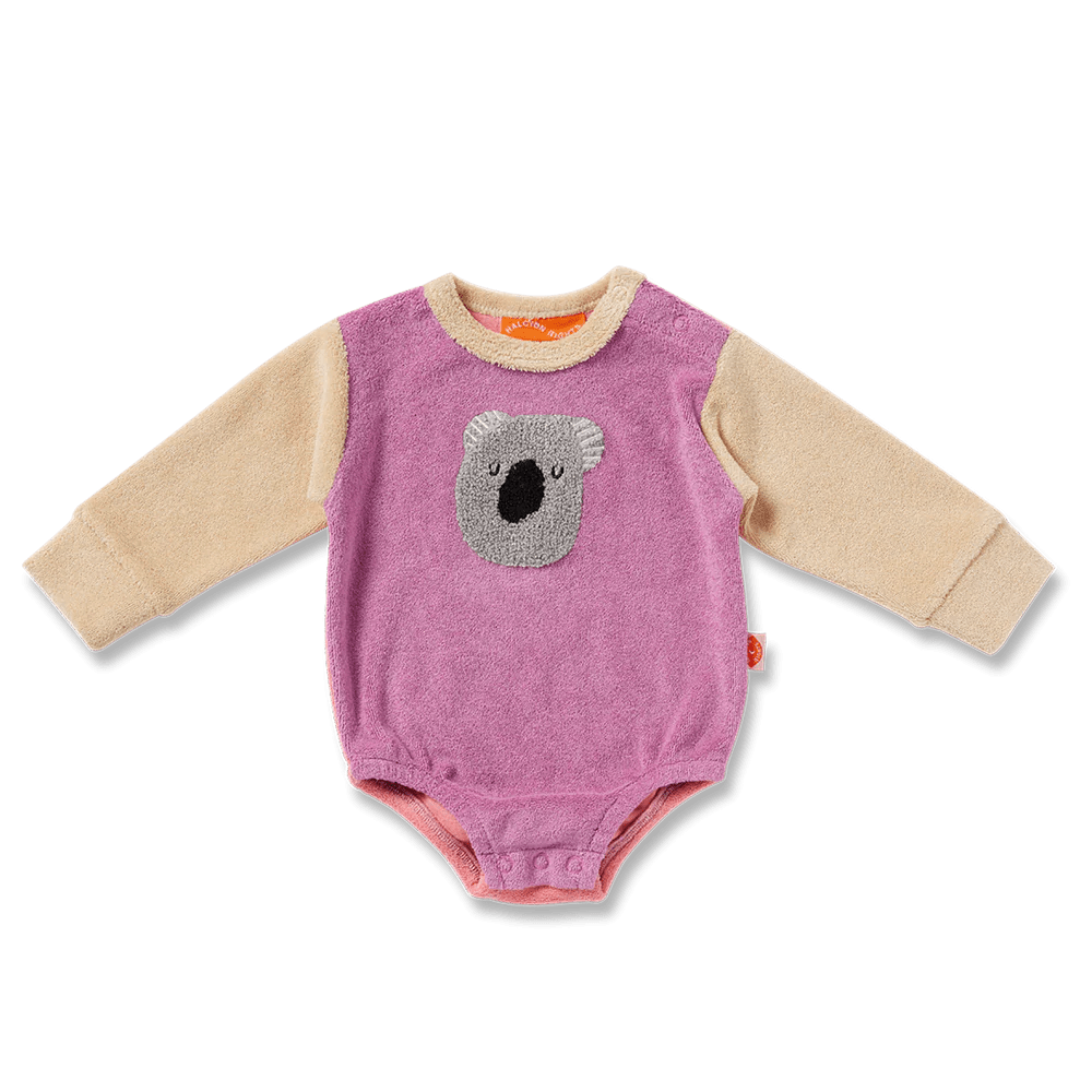 Buy Halcyon Nights - Koala Terry Long Sleeve Bodysuit by Halcyon Nights - at Hamish & Grace