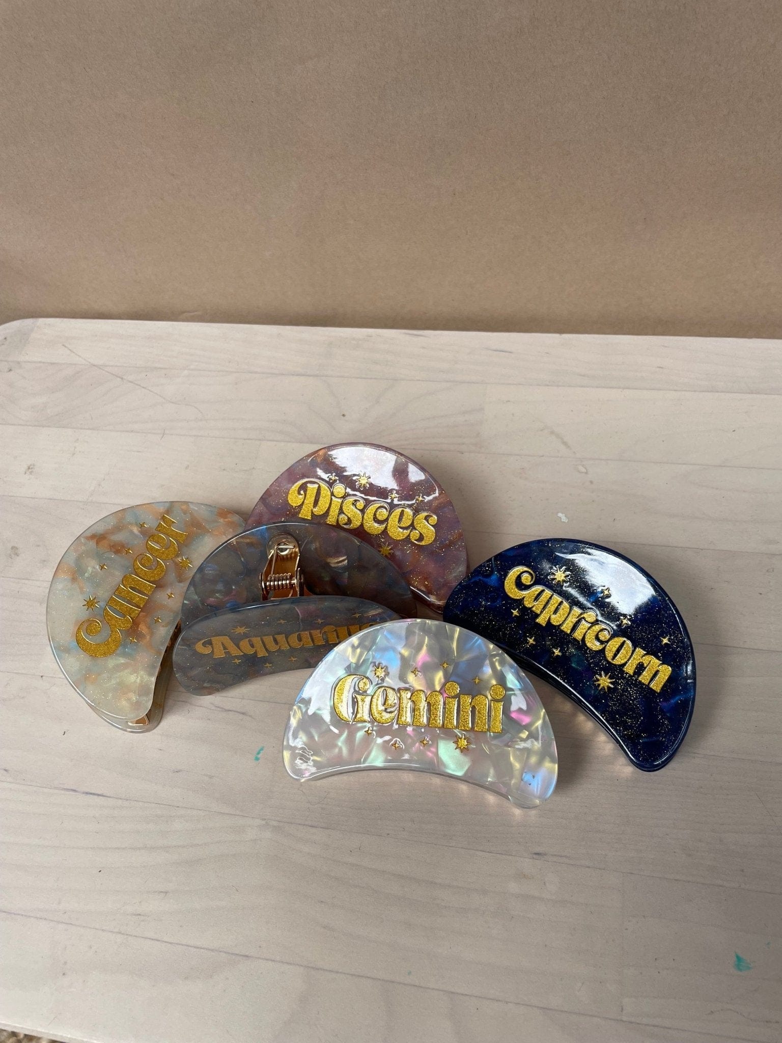 Hamish + Grace Fashion Astro Star Sign Claw Clips