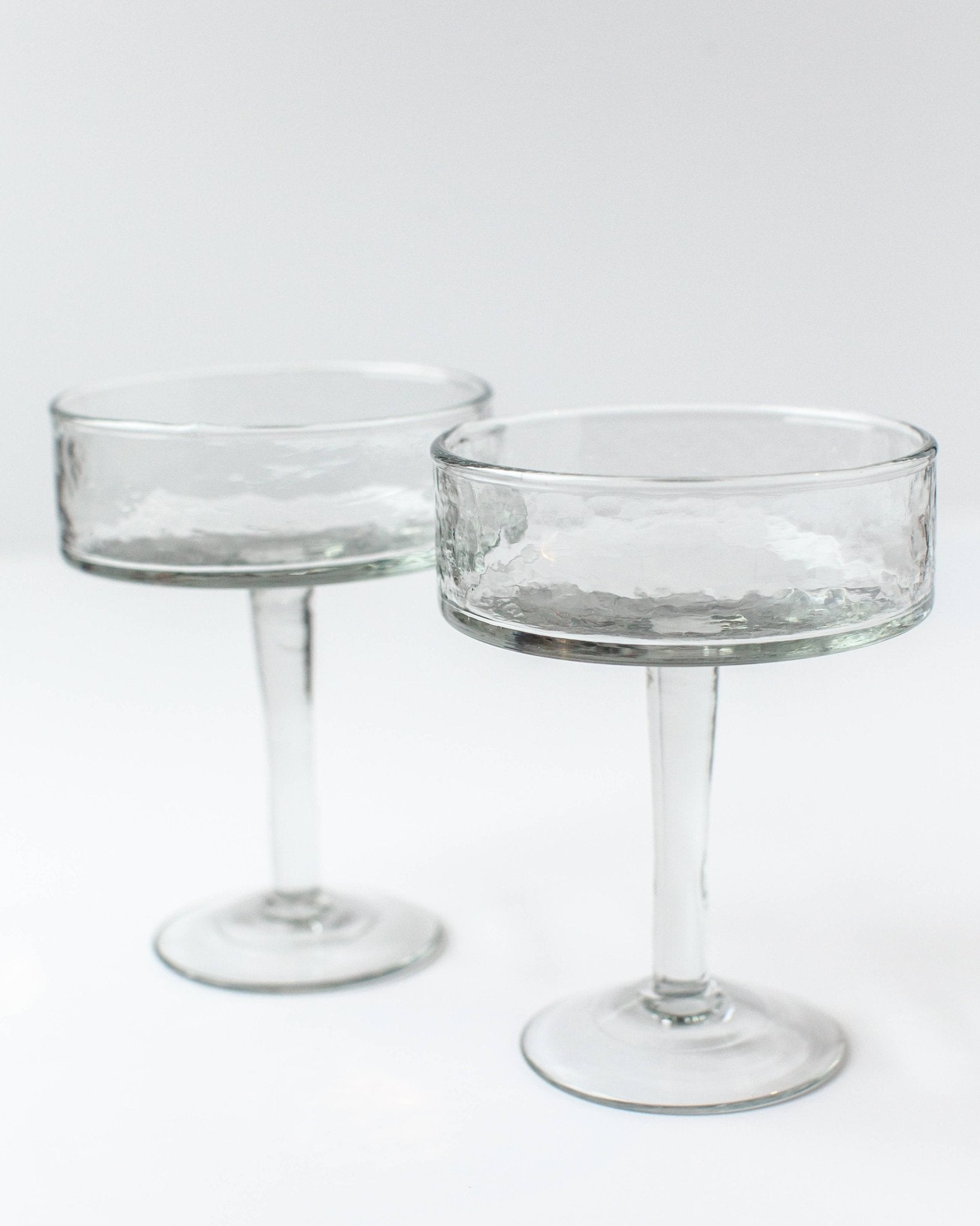 Buy Handblown Hammered Coupe Cocktail Glass Pair: Blue by Creative Women Australia - at Hamish & Grace