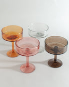 Buy Handblown Hammered Coupe Cocktail Glass Pair: Blue by Creative Women Australia - at Hamish & Grace