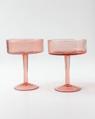 Buy Handblown Hammered Coupe Cocktail Glass Pair: Blue by Creative Women Australia - at Hamish & Grace