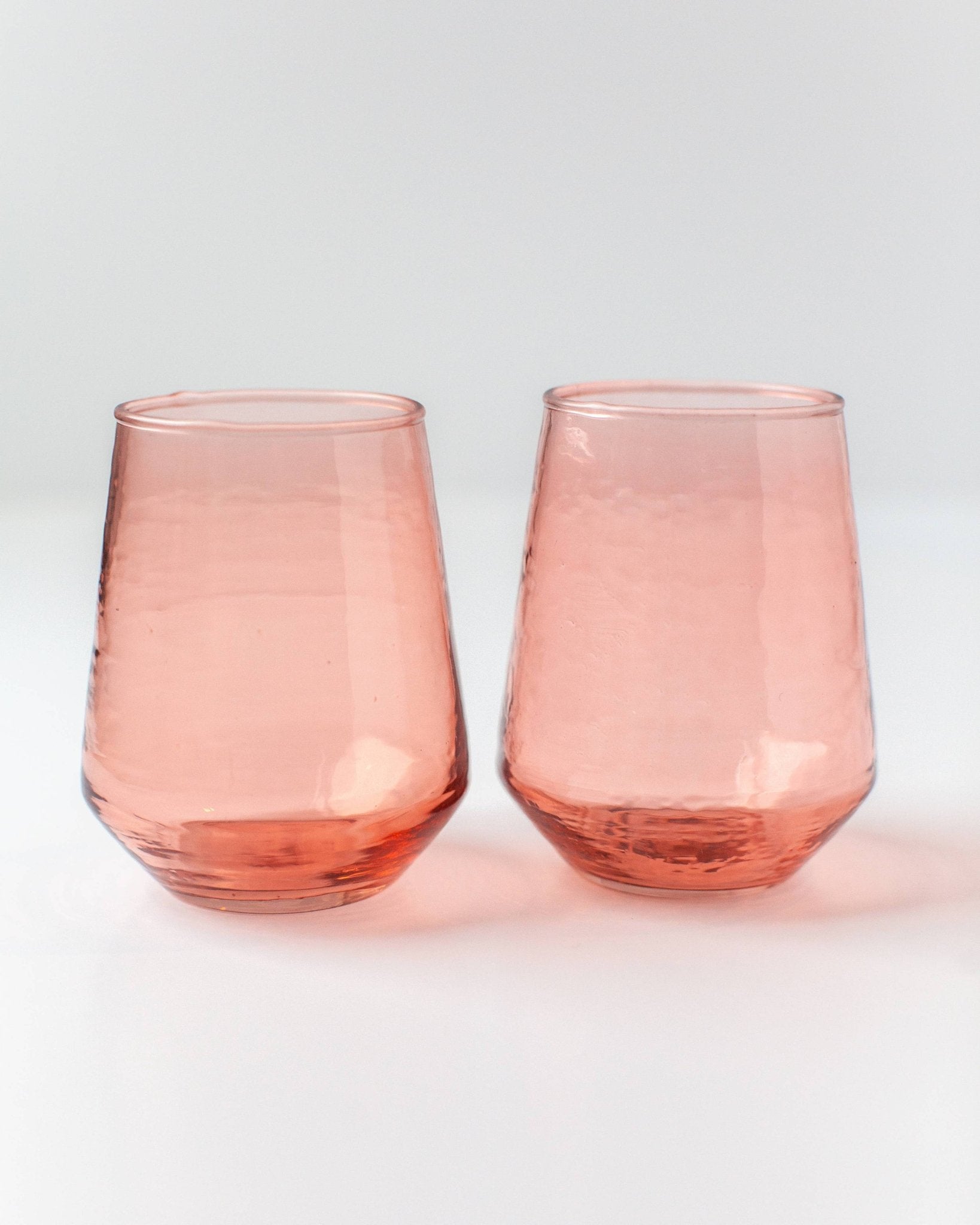 Buy Handblown Hammered Glass Water Tumbler - Set of 2: Blush by Creative Women Australia - at Hamish & Grace