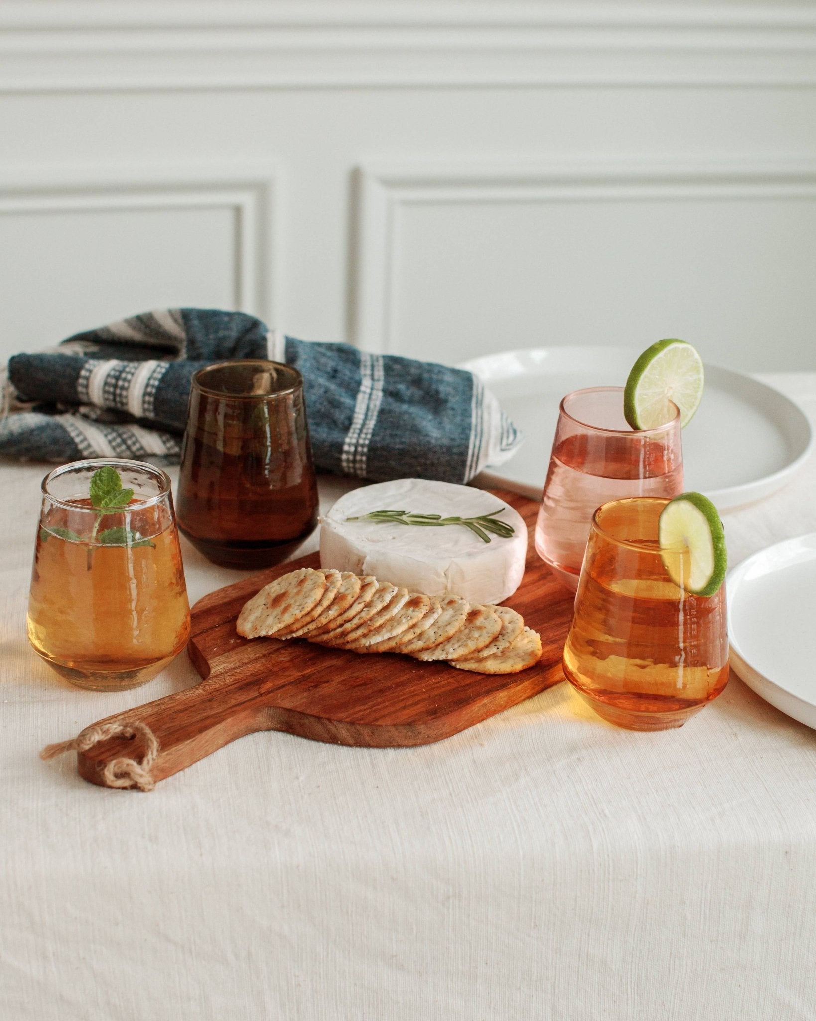 Buy Handblown Hammered Glass Water Tumbler - Set of 2: Clear by Creative Women Australia - at Hamish & Grace