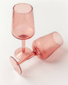 Buy Handblown Hammered Wine Glass Pair: Blush by Creative Women Australia - at Hamish & Grace