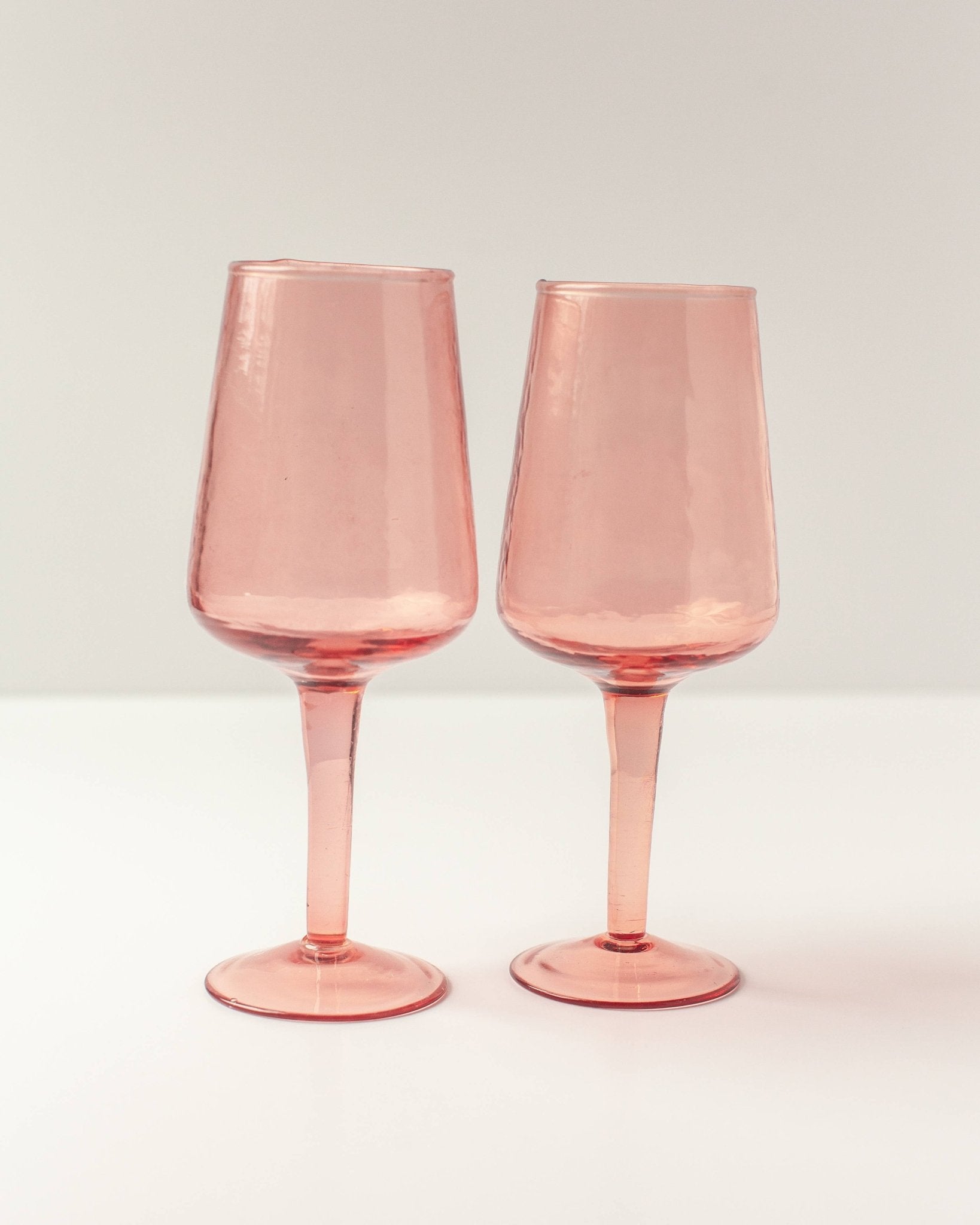 Buy Handblown Hammered Wine Glass Pair: Blush by Creative Women Australia - at Hamish & Grace