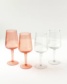 Buy Handblown Hammered Wine Glass Pair: Blush by Creative Women Australia - at Hamish & Grace