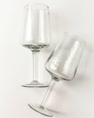 Buy Handblown Hammered Wine Glass Pair: Blush by Creative Women Australia - at Hamish & Grace