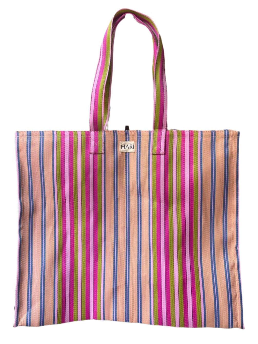 Hari Lifestyle Hari - Pink and Green Striped Bag (Large)