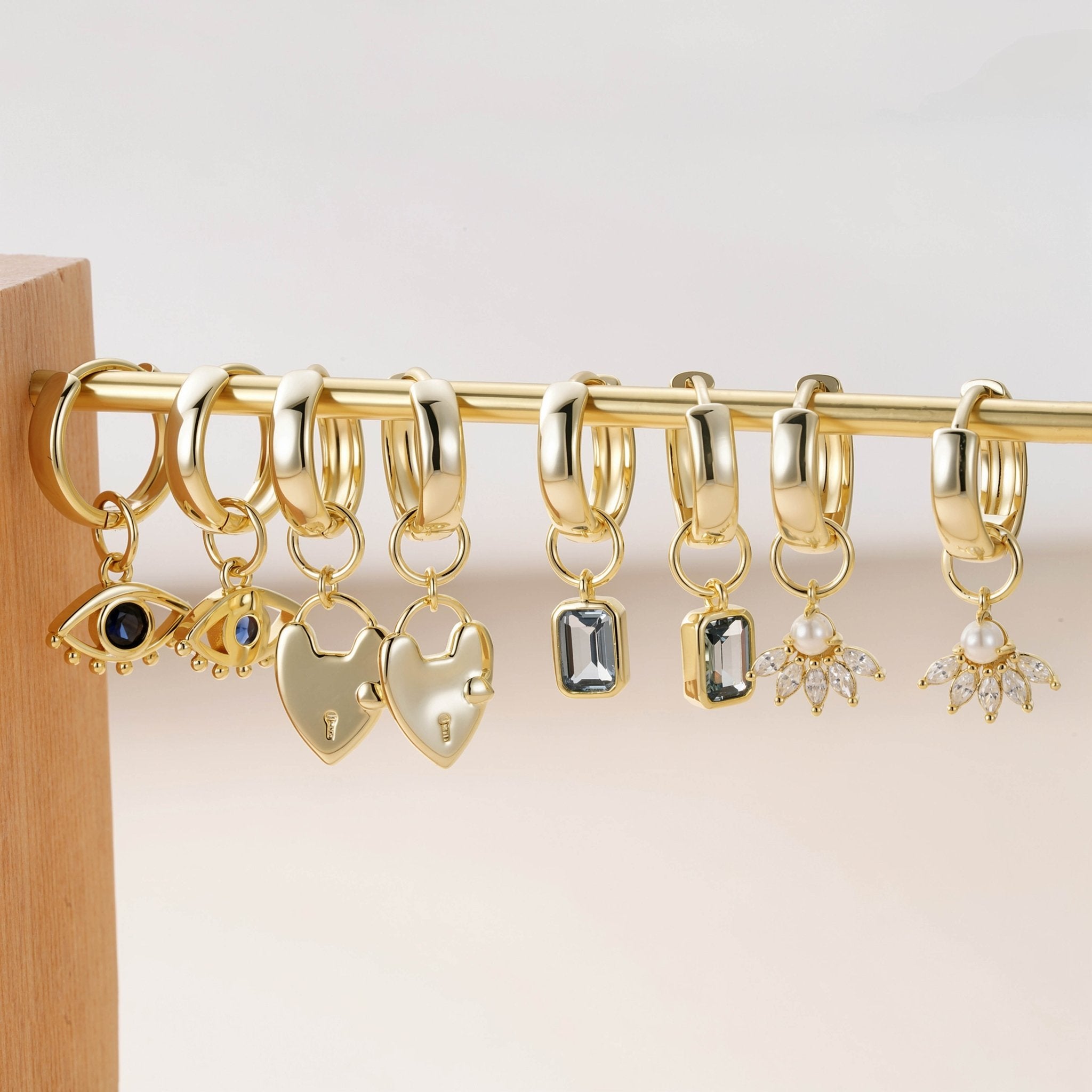 Buy Heart Lock Hoops - 14ct Gold by Hamish + Grace - at Hamish + Grace