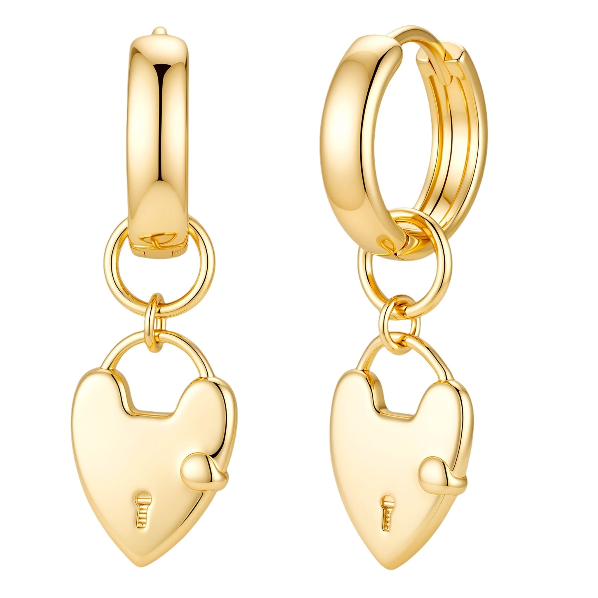 Buy Heart Lock Hoops - 14ct Gold by Hamish + Grace - at Hamish + Grace