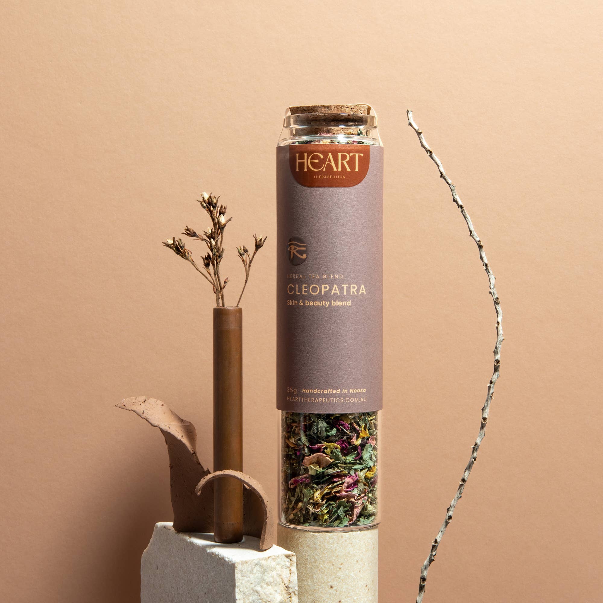 Heart Therapeutics Lifestyle CLEOPATRA organic herbal tea ~ Skin and Beauty Tea: Biodegradable bag 80g  (2.8oZ)
