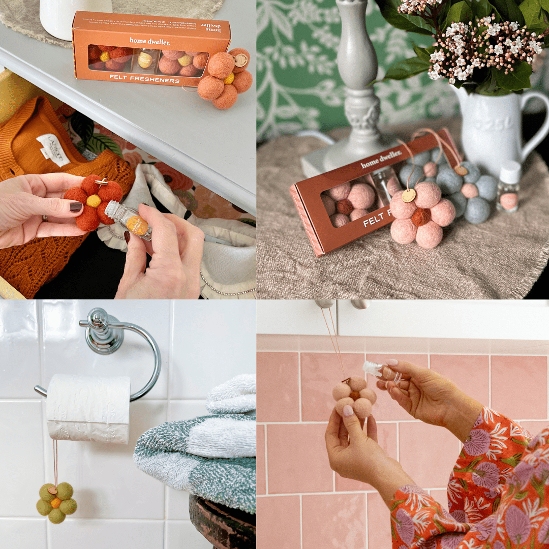 Home Dweller Homewares Felt Flower Fresheners - Amber & Lavender