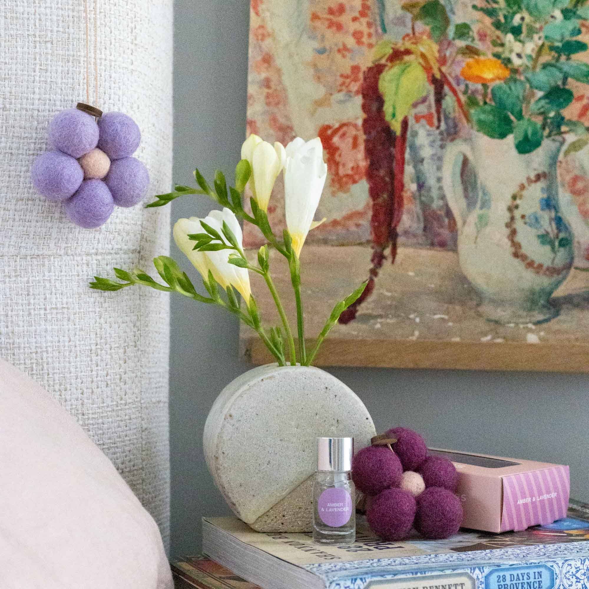 Home Dweller Homewares Felt Flower Fresheners - Amber & Lavender