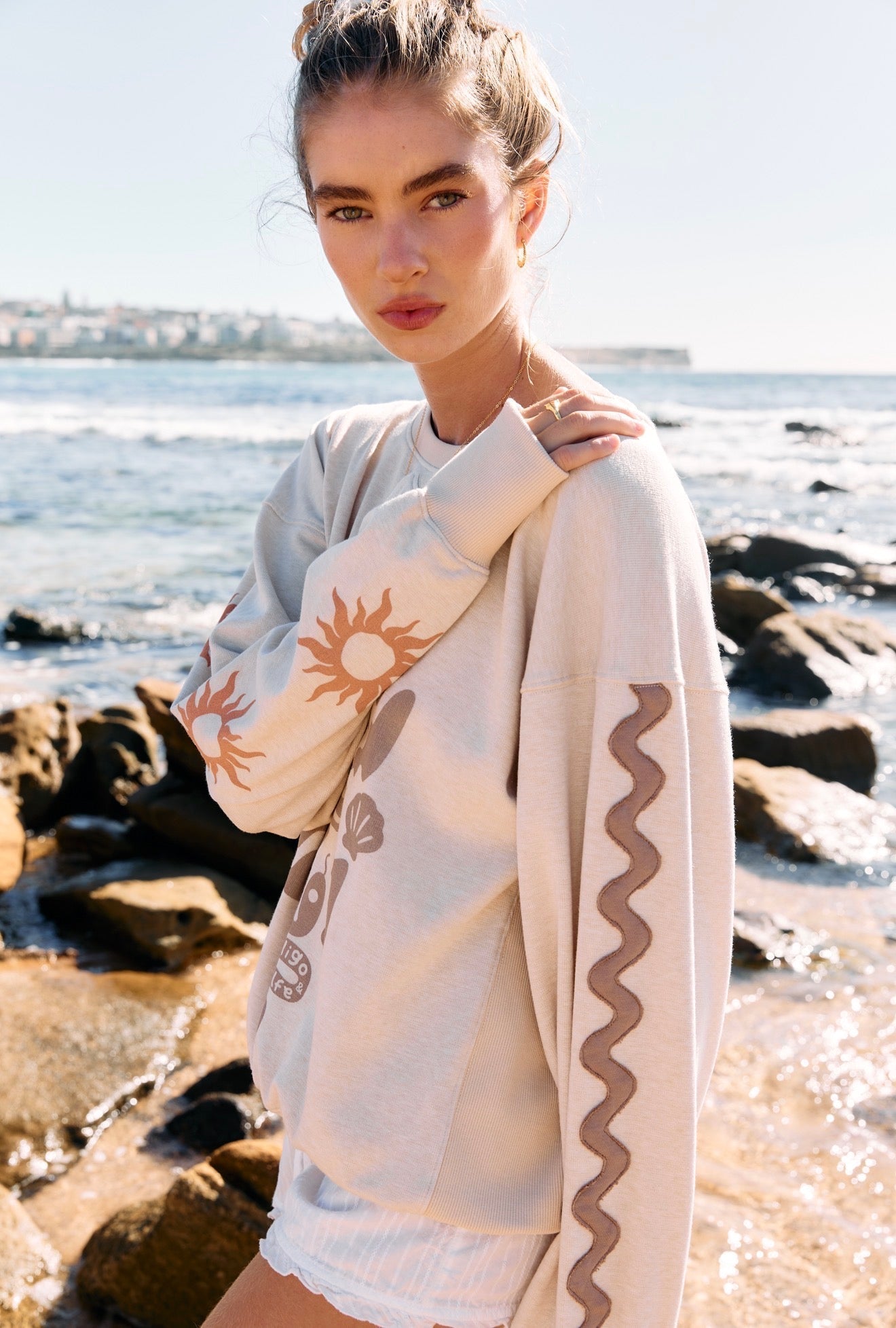 Buy Indigo and Wolfe - BONE SNAKE Sweater by Indigo and Wolfe - at Hamish + Grace