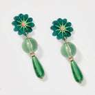 Buy Ivy Drop Earrings - Emerald / Rose by Martha Jean - at Hamish & Grace