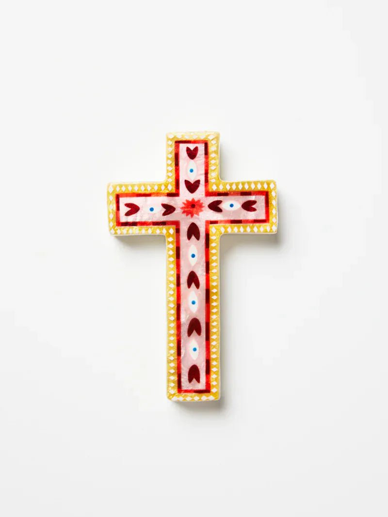 Buy Jones and Co - FABLE PINK SMALL CROSS by Jones & Co - at Hamish + Grace