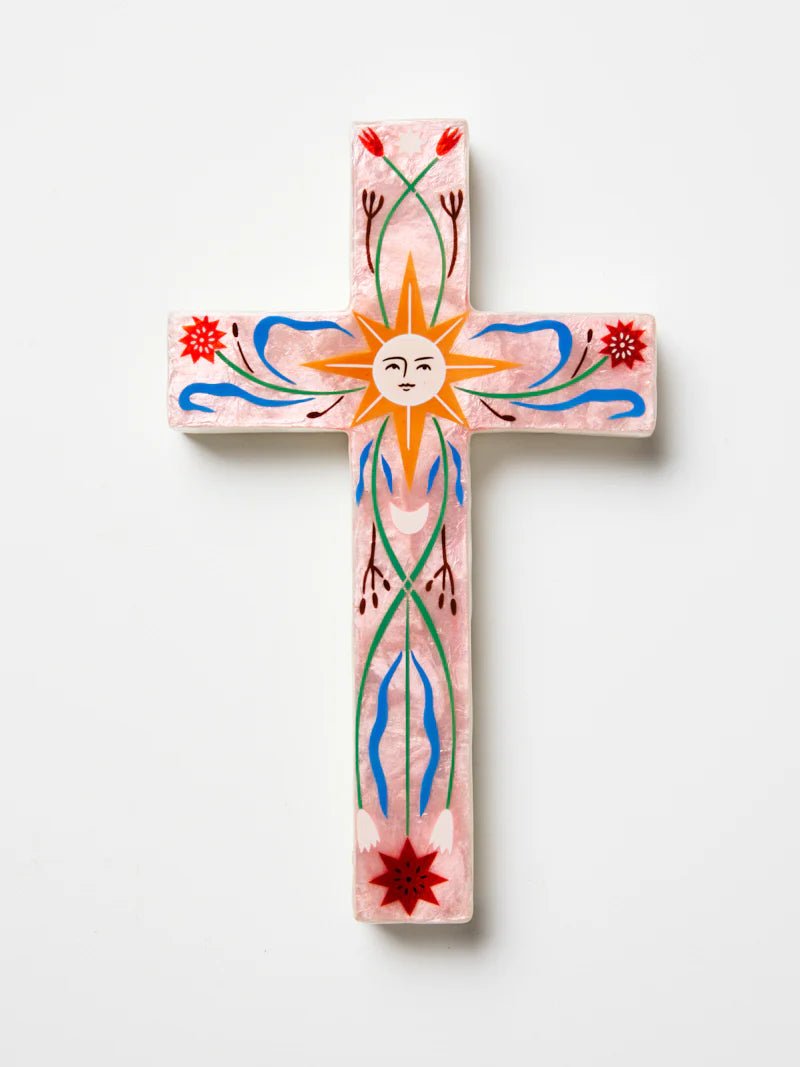 Buy Jones and Co - FABLE PINK SUN LARGE CROSS by Jones & Co - at Hamish + Grace