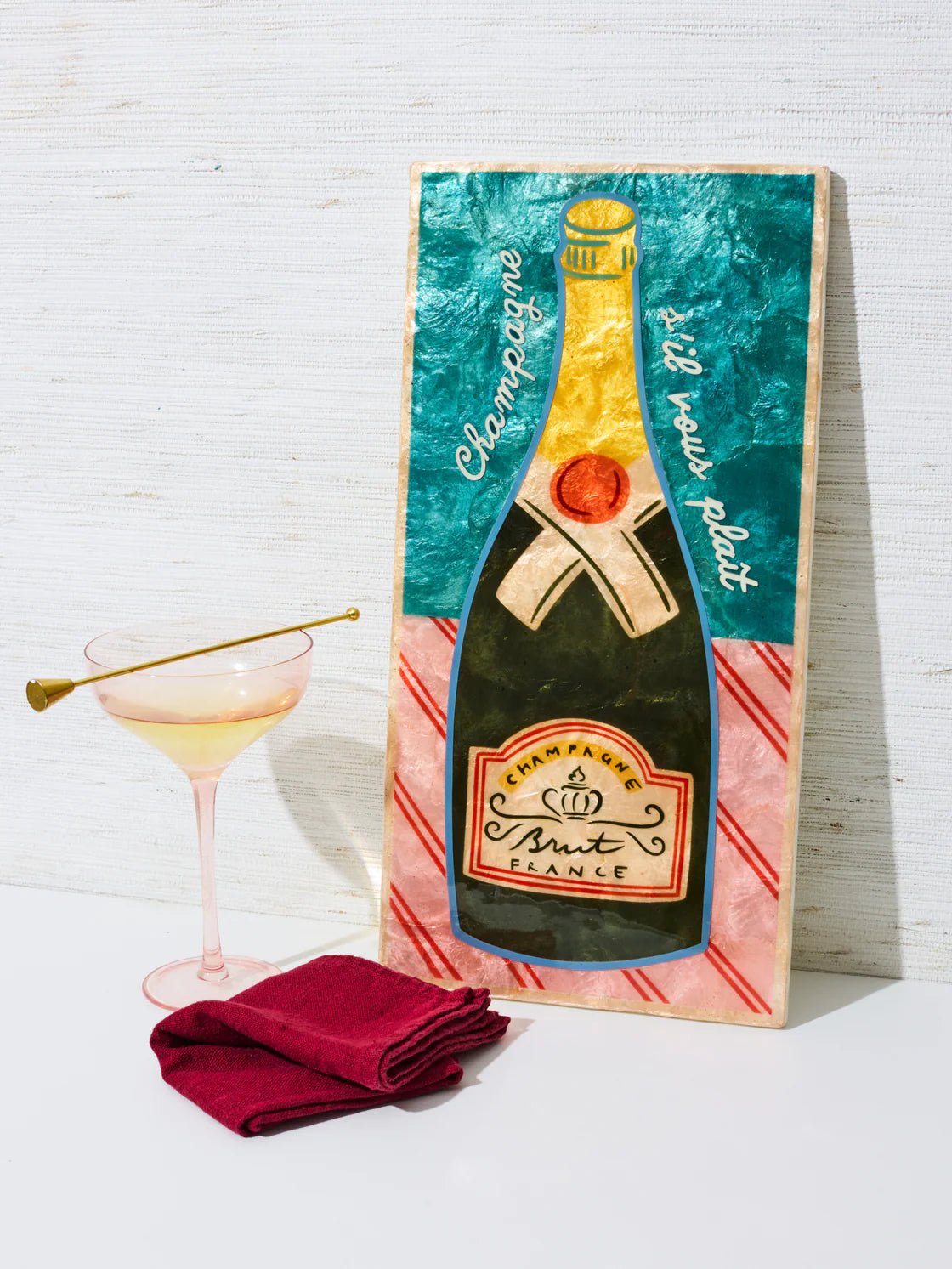 Buy Jones and Co - Happy Hour - Champers Tile by Jones & Co - at Hamish + Grace