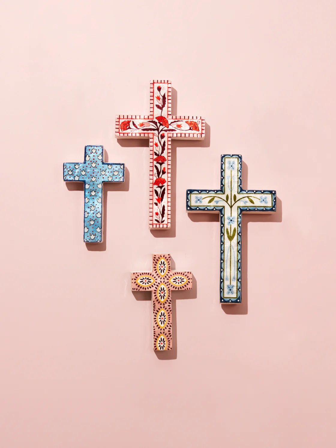 Buy Jones and Co - Samira Large Cross Blue Flower by Jones & Co - at Hamish + Grace