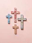 Buy Jones and Co - Samira Large Cross Blue Flower by Jones & Co - at Hamish + Grace