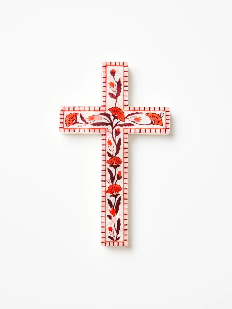 Buy Jones and Co - Samira Large Cross Pink Flower by Jones & Co - at Hamish + Grace