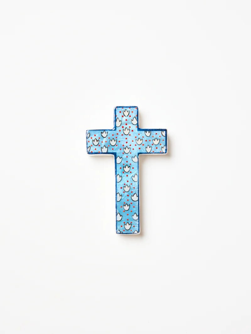 Buy Jones and Co - Samira Small Cross Blue Lotus by Jones & Co - at Hamish + Grace