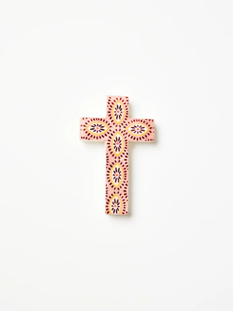 Buy Jones and Co - Samira Small Cross Pink Eyes by Jones & Co - at Hamish + Grace