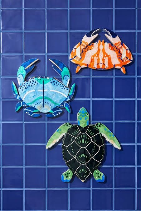 Buy Jones & Co - Beach Club Orange Crab Wall Tile by Jones & Co - at Hamish + Grace