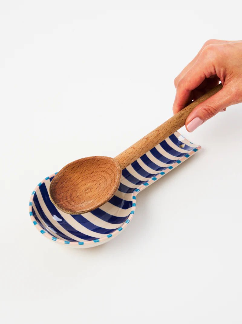 Buy Jones & Co - Bloomie Blue Stripe Spoon Rest by Jones & Co - at Hamish + Grace