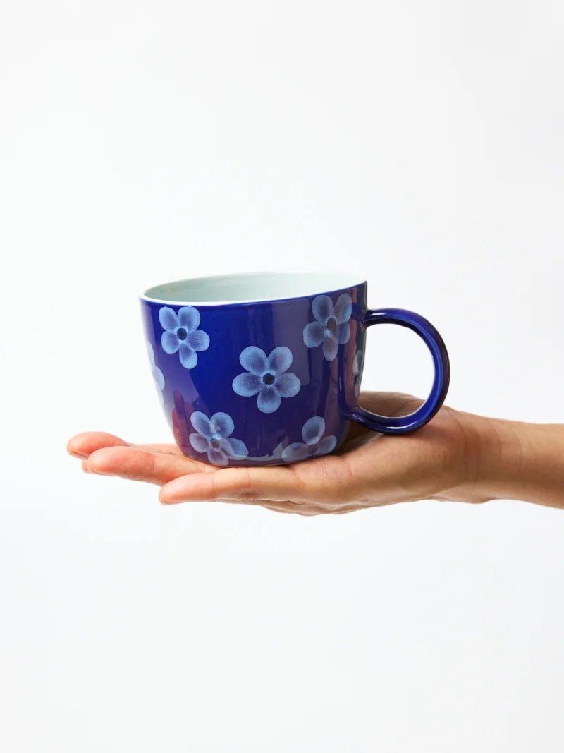 Buy Jones & Co Chino Mug Daisy Navy | Handmade Ceramic Mug Australia by Jones & Co - at Hamish + Grace