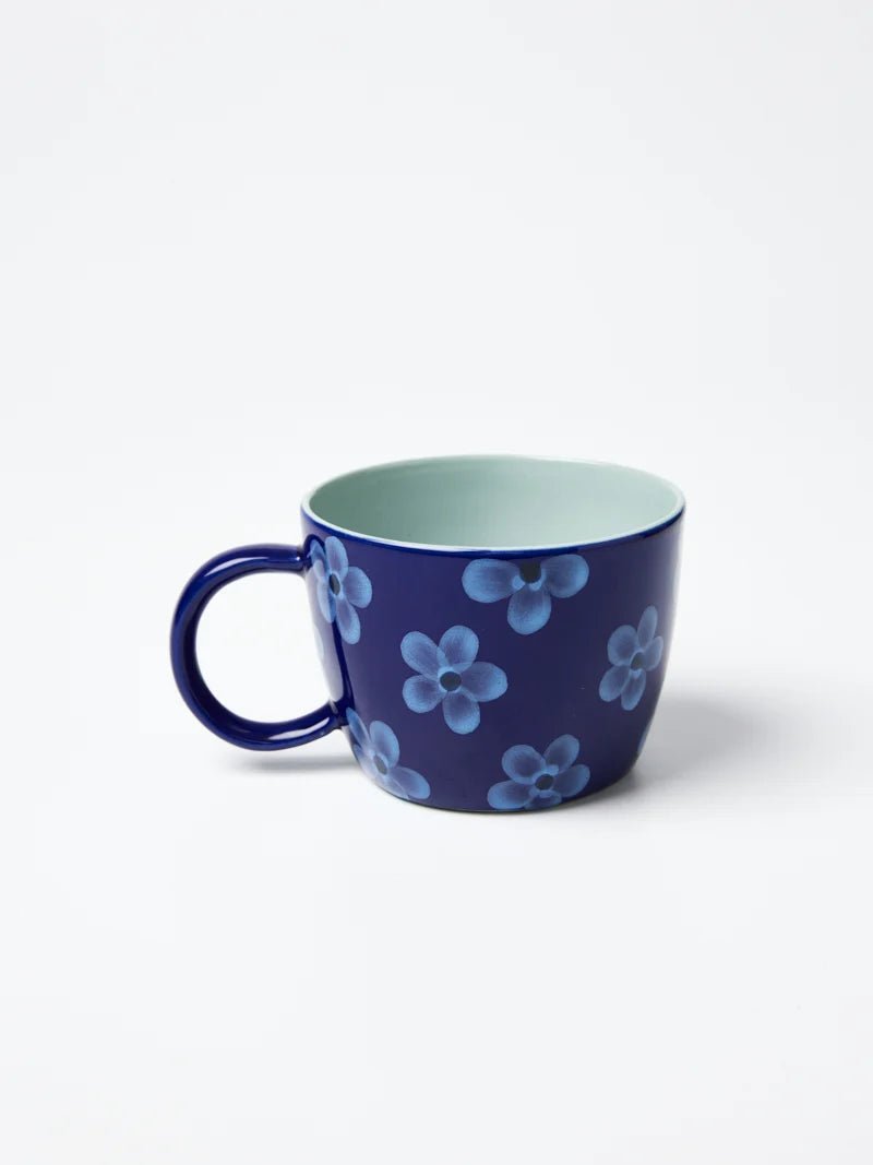 Buy Jones & Co Chino Mug Daisy Navy | Handmade Ceramic Mug Australia by Jones & Co - at Hamish + Grace