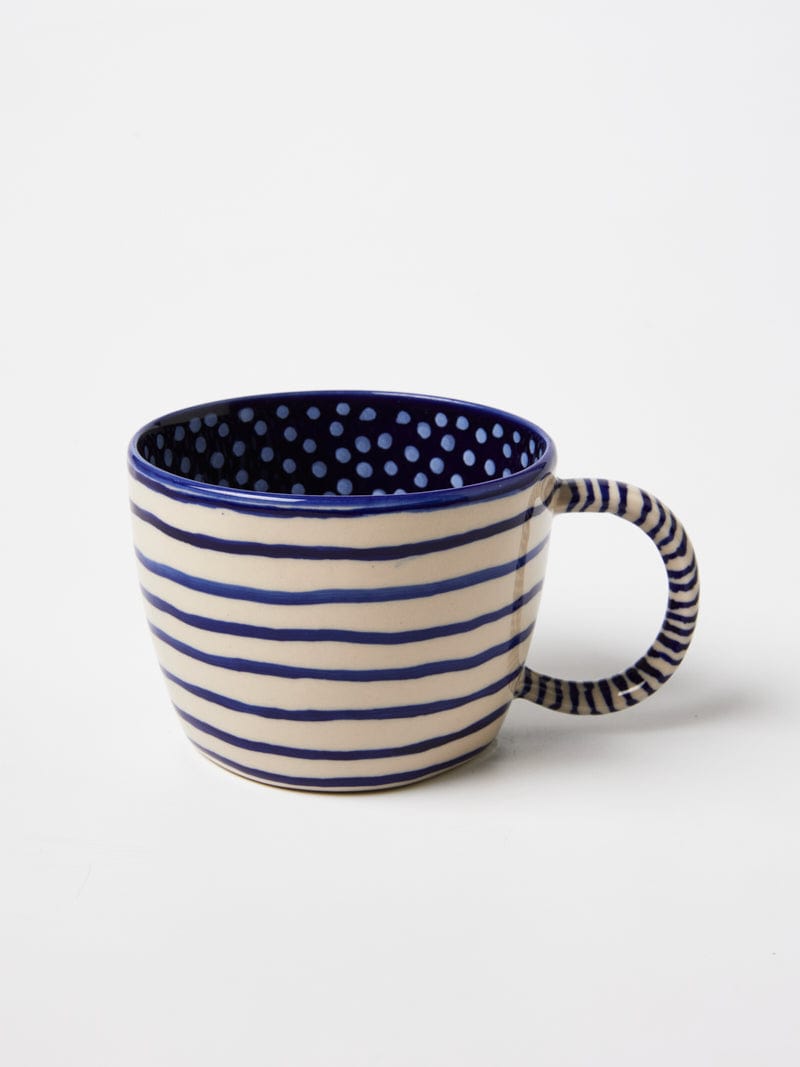 Buy Jones & Co - CHINO MUG NAVY LINES by Jones & Co - at Hamish + Grace