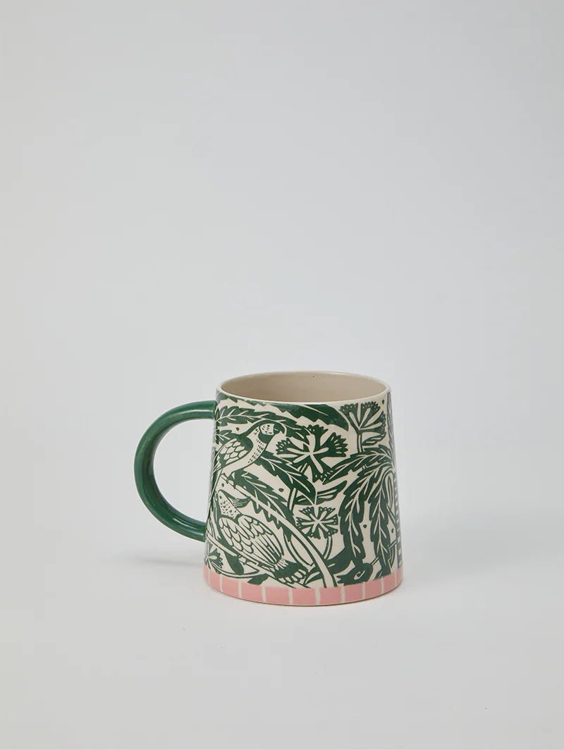 Buy Jones & Co - Del Sol Bird Mug Green by Jones & Co - at Hamish & Grace