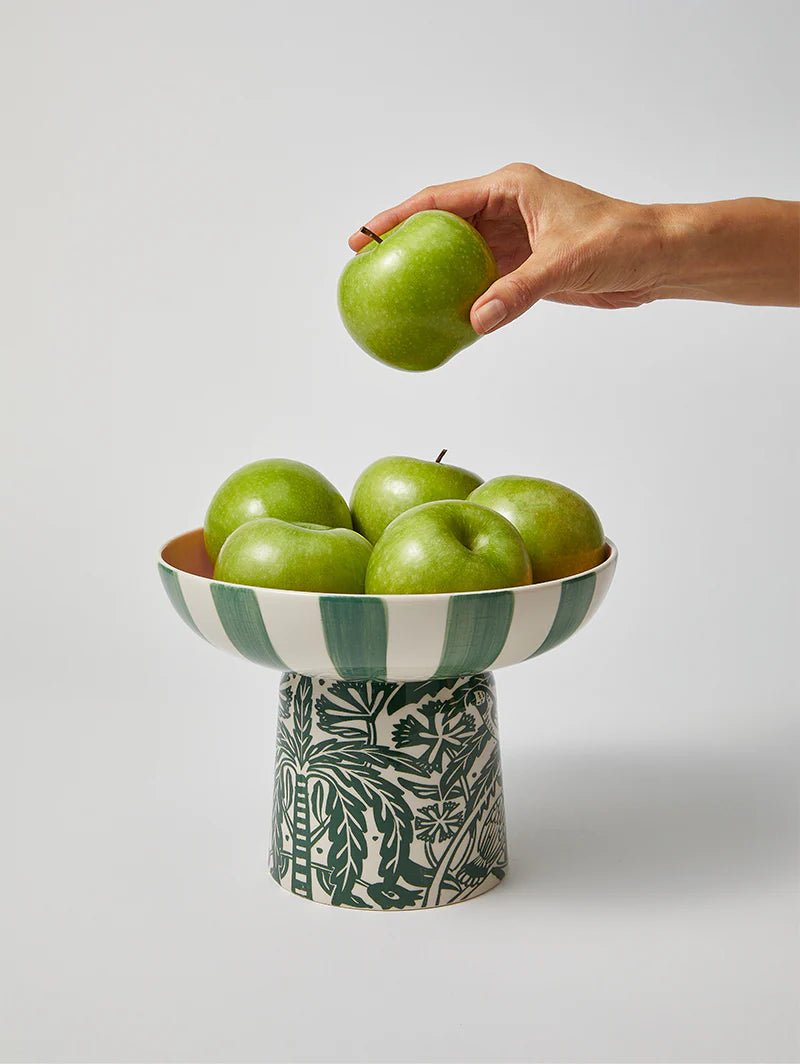 Buy Jones & Co - Del Sol Footed Platter Green by Jones & Co - at Hamish & Grace