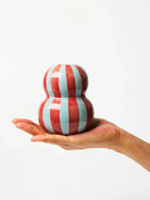Buy Jones & Co - FONDA BURGUNDY PALE BLUE STRIPE VASE by Jones & Co - at Hamish + Grace