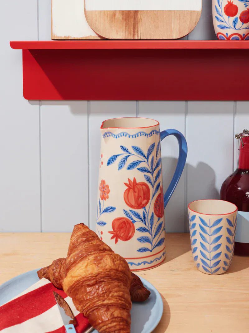 Buy Jones & Co Granada Cup Leaf | Hand - Painted Ceramic Mug | Folk - Art Leaf Coffee & Tea Cup by Jones & Co - at Hamish + Grace