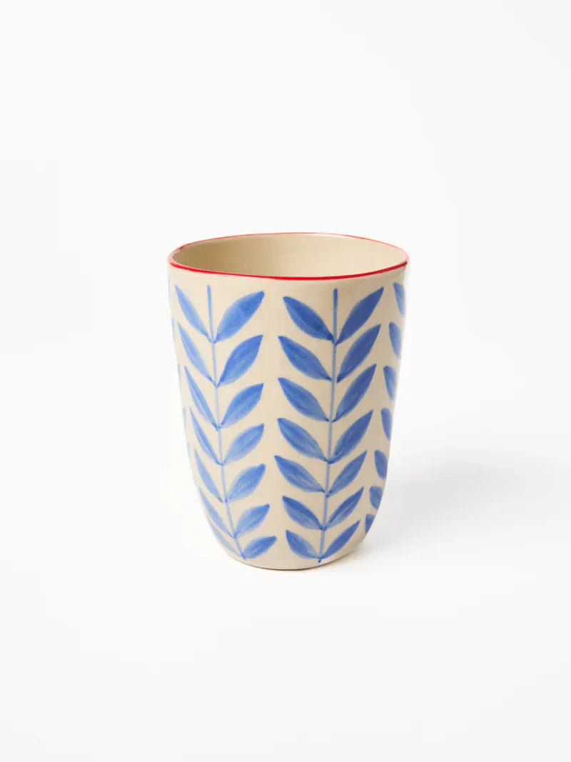 Buy Jones & Co Granada Cup Leaf | Hand - Painted Ceramic Mug | Folk - Art Leaf Coffee & Tea Cup by Jones & Co - at Hamish + Grace