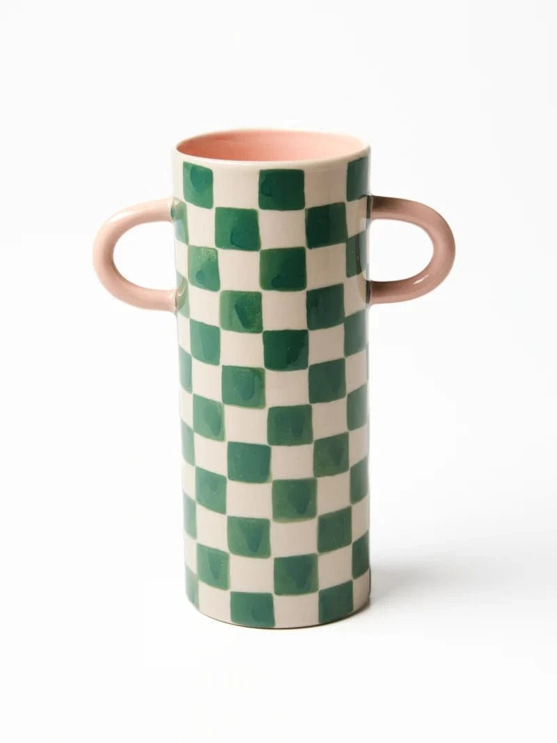 Buy Jones & Co - GRIFFE GREEN CHECK BUD VASE by Jones & Co - at Hamish + Grace