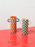 Buy Jones & Co - GRIFFE GREEN CHECK BUD VASE by Jones & Co - at Hamish + Grace