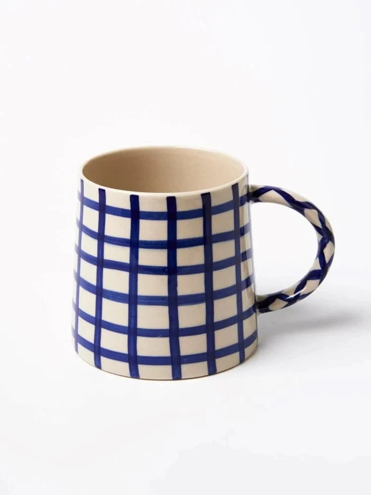 Buy Jones & Co - Larder Check Navy Mug by Jones & Co - at Hamish + Grace