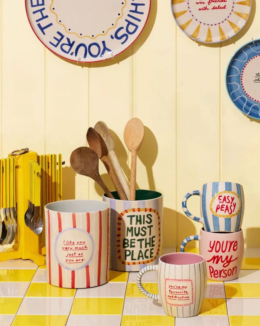 Buy Jones & Co | Love Notes Holdall Vase – Just The Way | Hand - Painted Ceramic Storage Jar | Utensil Holder & Flower Vase by Jones & Co - at Hamish + Grace