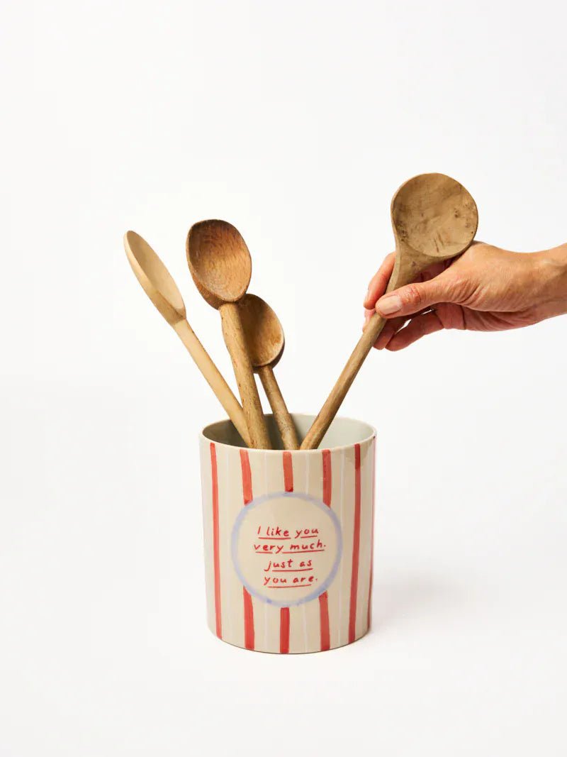 Buy Jones & Co | Love Notes Holdall Vase – Just The Way | Hand - Painted Ceramic Storage Jar | Utensil Holder & Flower Vase by Jones & Co - at Hamish + Grace